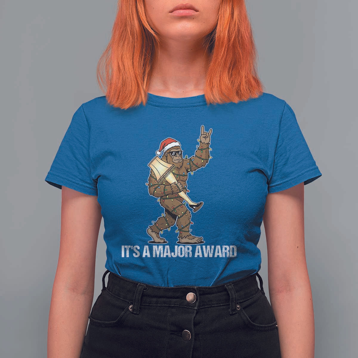 Leg Lamp Christmas T Shirt For Women Funny Bigfoot Fra Gee Leh Xmas - Wonder Print Shop