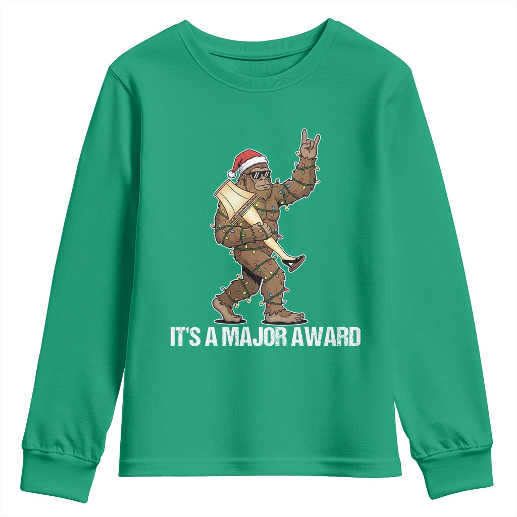 Leg Lamp Christmas Youth Sweatshirt Funny Bigfoot Fra Gee Leh Xmas - Wonder Print Shop