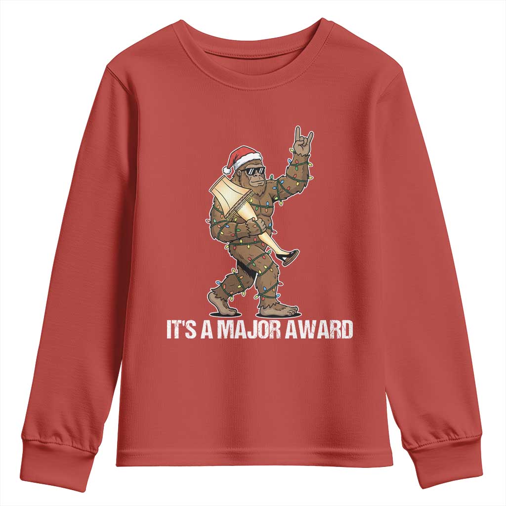 Leg Lamp Christmas Youth Sweatshirt Funny Bigfoot Fra Gee Leh Xmas - Wonder Print Shop