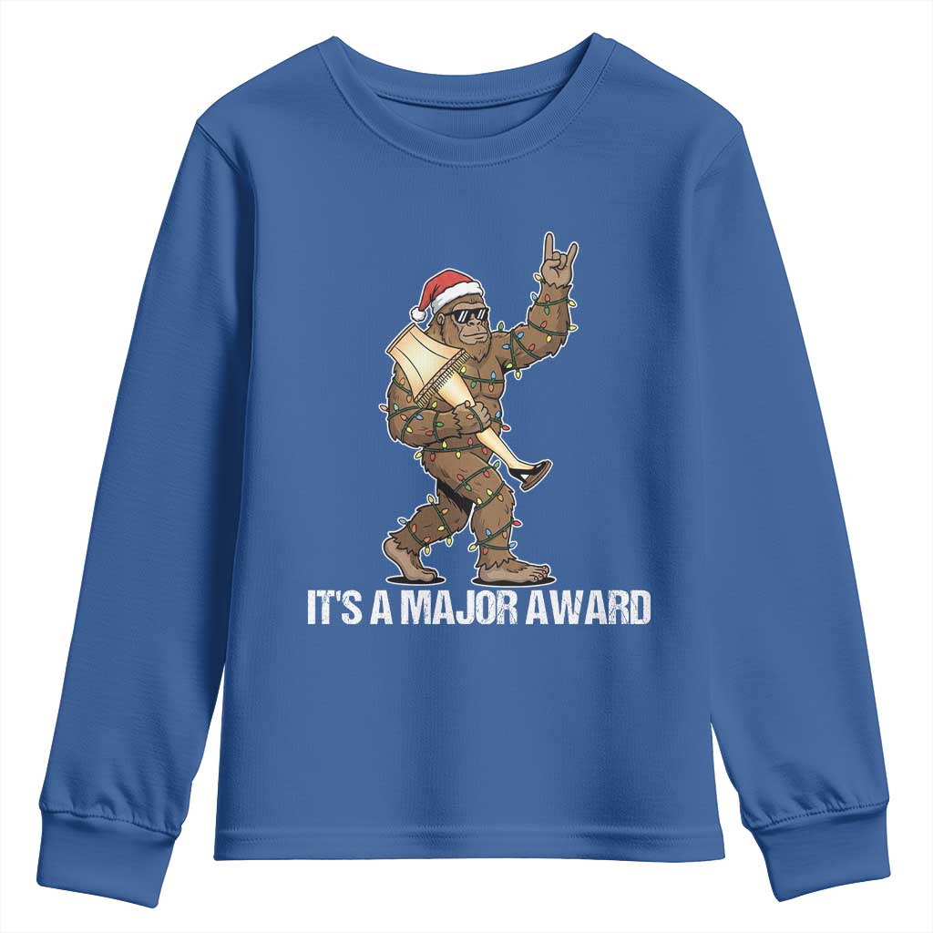 Leg Lamp Christmas Youth Sweatshirt Funny Bigfoot Fra Gee Leh Xmas - Wonder Print Shop