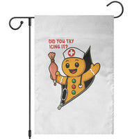 Funny ICU Nurse Christmas Garden Flag Gingerbread Did You Try Icing It - Wonder Print Shop