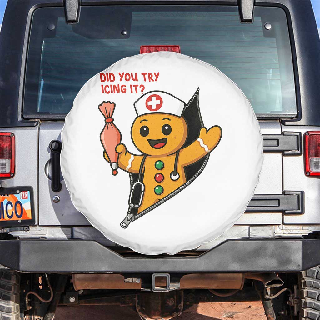 Funny ICU Nurse Christmas Spare Tire Cover Gingerbread Did You Try Icing It - Wonder Print Shop