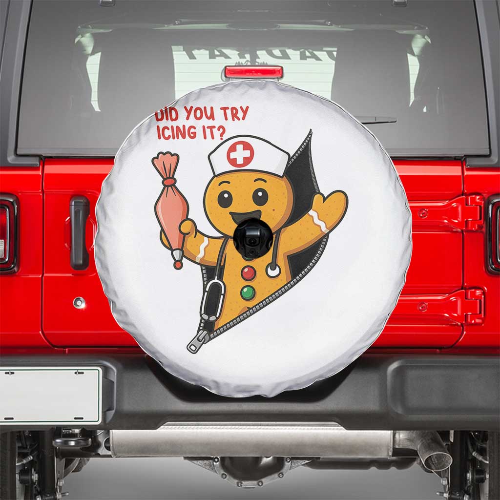 Funny ICU Nurse Christmas Spare Tire Cover Gingerbread Did You Try Icing It - Wonder Print Shop