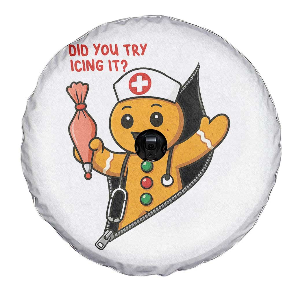 Funny ICU Nurse Christmas Spare Tire Cover Gingerbread Did You Try Icing It - Wonder Print Shop