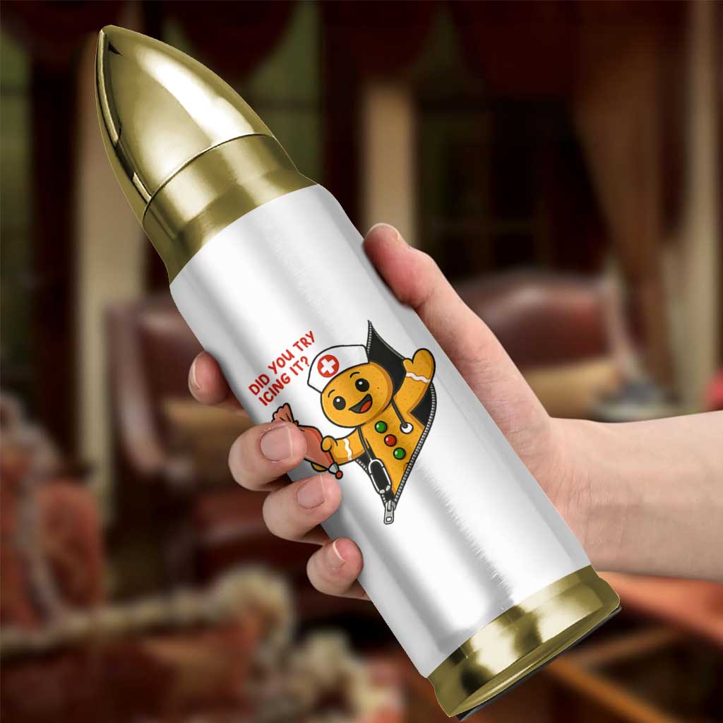 Funny ICU Nurse Christmas Bullet Tumbler Gingerbread Did You Try Icing It - Wonder Print Shop