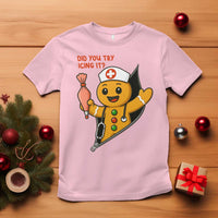 Funny ICU Nurse Christmas T Shirt Gingerbread Did You Try Icing It - Wonder Print Shop