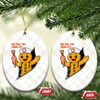 Funny ICU Nurse Christmas Ceramic Ornament Gingerbread Did You Try Icing It - Wonder Print Shop