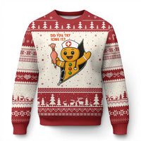 Funny ICU Nurse Xmas Ugly Christmas Sweater Gingerbread Did You Try Icing It - Wonder Print Shop