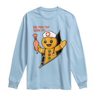 Funny ICU Nurse Christmas Long Sleeve Shirt Gingerbread Did You Try Icing It - Wonder Print Shop