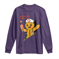 Funny ICU Nurse Christmas Long Sleeve Shirt Gingerbread Did You Try Icing It - Wonder Print Shop