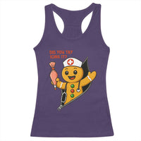 Funny ICU Nurse Christmas Racerback Tank Top Gingerbread Did You Try Icing It - Wonder Print Shop