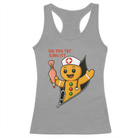 Funny ICU Nurse Christmas Racerback Tank Top Gingerbread Did You Try Icing It - Wonder Print Shop
