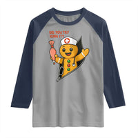Funny ICU Nurse Christmas Raglan Shirt Gingerbread Did You Try Icing It - Wonder Print Shop