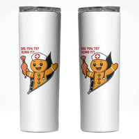 Funny ICU Nurse Christmas Skinny Tumbler Gingerbread Did You Try Icing It - Wonder Print Shop