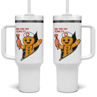 Funny ICU Nurse Christmas Tumbler With Handle Gingerbread Did You Try Icing It - Wonder Print Shop