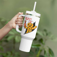 Funny ICU Nurse Christmas Tumbler With Handle Gingerbread Did You Try Icing It - Wonder Print Shop