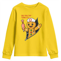 Funny ICU Nurse Christmas Youth Sweatshirt Gingerbread Did You Try Icing It - Wonder Print Shop