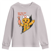 Funny ICU Nurse Christmas Youth Sweatshirt Gingerbread Did You Try Icing It - Wonder Print Shop