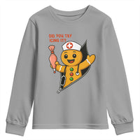 Funny ICU Nurse Christmas Youth Sweatshirt Gingerbread Did You Try Icing It - Wonder Print Shop