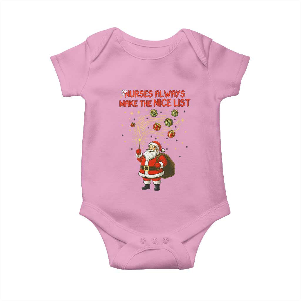 Funny Nurse Christmas Baby Onesie Nurses Always Make The Nice List - Wonder Print Shop