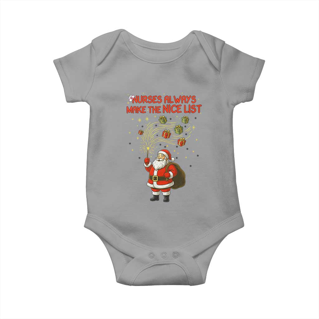Funny Nurse Christmas Baby Onesie Nurses Always Make The Nice List - Wonder Print Shop
