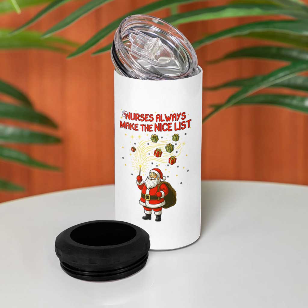 Funny Nurse Christmas 4 in 1 Can Cooler Tumbler Nurses Always Make The Nice List - Wonder Print Shop