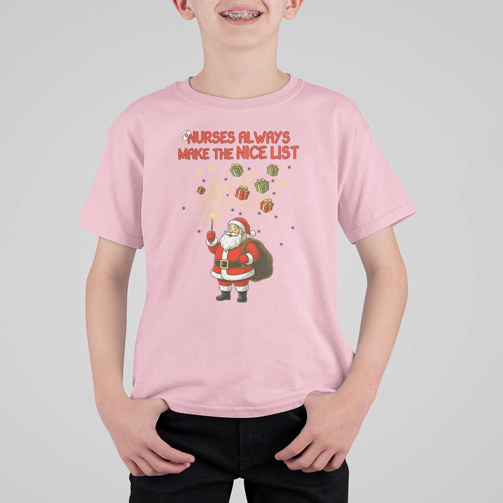 Funny Nurse Christmas T Shirt For Kid Nurses Always Make The Nice List - Wonder Print Shop