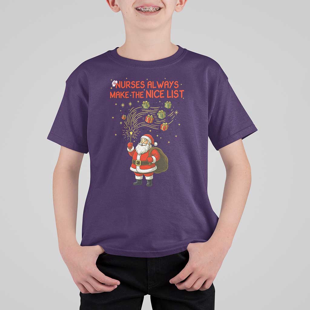 Funny Nurse Christmas T Shirt For Kid Nurses Always Make The Nice List - Wonder Print Shop