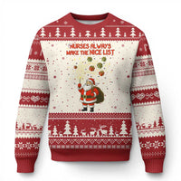 Funny Nurse Xmas Ugly Christmas Sweater Nurses Always Make The Nice List - Wonder Print Shop
