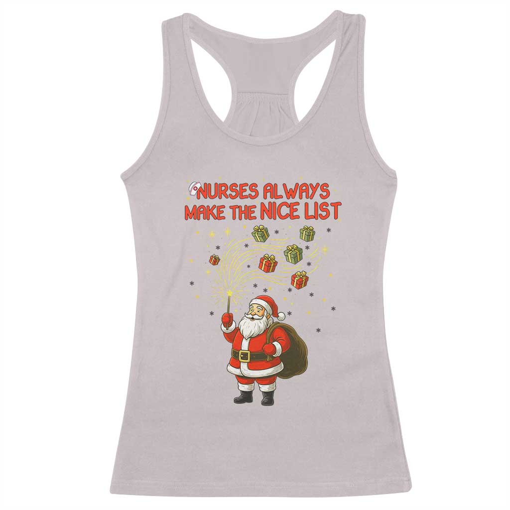 Funny Nurse Christmas Racerback Tank Top Nurses Always Make The Nice List - Wonder Print Shop