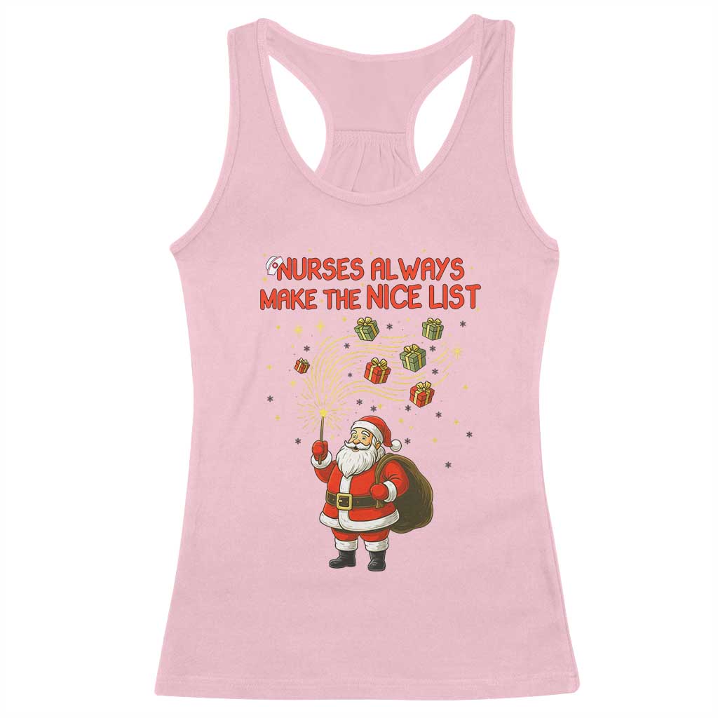 Funny Nurse Christmas Racerback Tank Top Nurses Always Make The Nice List - Wonder Print Shop