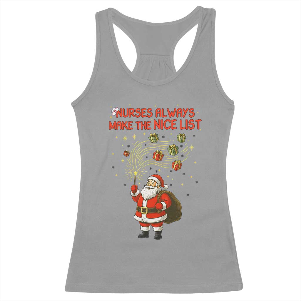 Funny Nurse Christmas Racerback Tank Top Nurses Always Make The Nice List - Wonder Print Shop