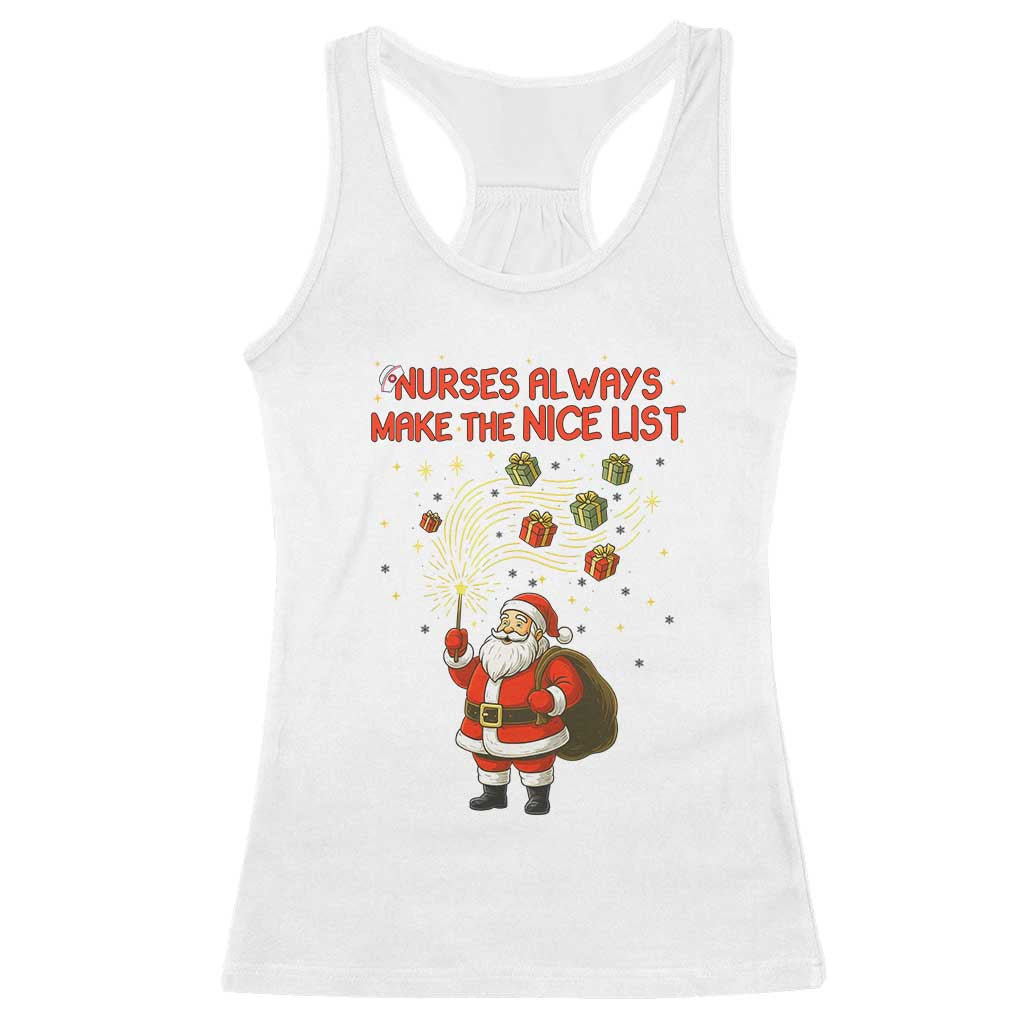 Funny Nurse Christmas Racerback Tank Top Nurses Always Make The Nice List - Wonder Print Shop