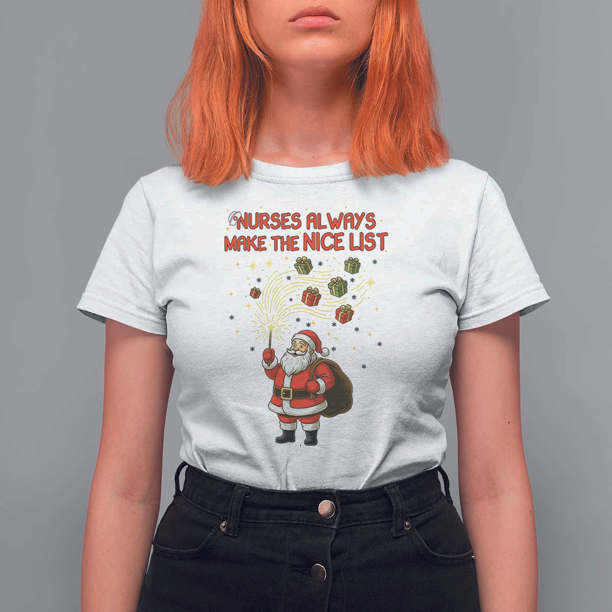 Funny Nurse Christmas T Shirt For Women Nurses Always Make The Nice List - Wonder Print Shop
