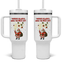 Funny Nurse Christmas Tumbler With Handle Nurses Always Make The Nice List - Wonder Print Shop