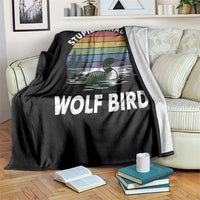 Stupid Canadian Wolf Bird Throw Blanket Sarcastic Animal Meme