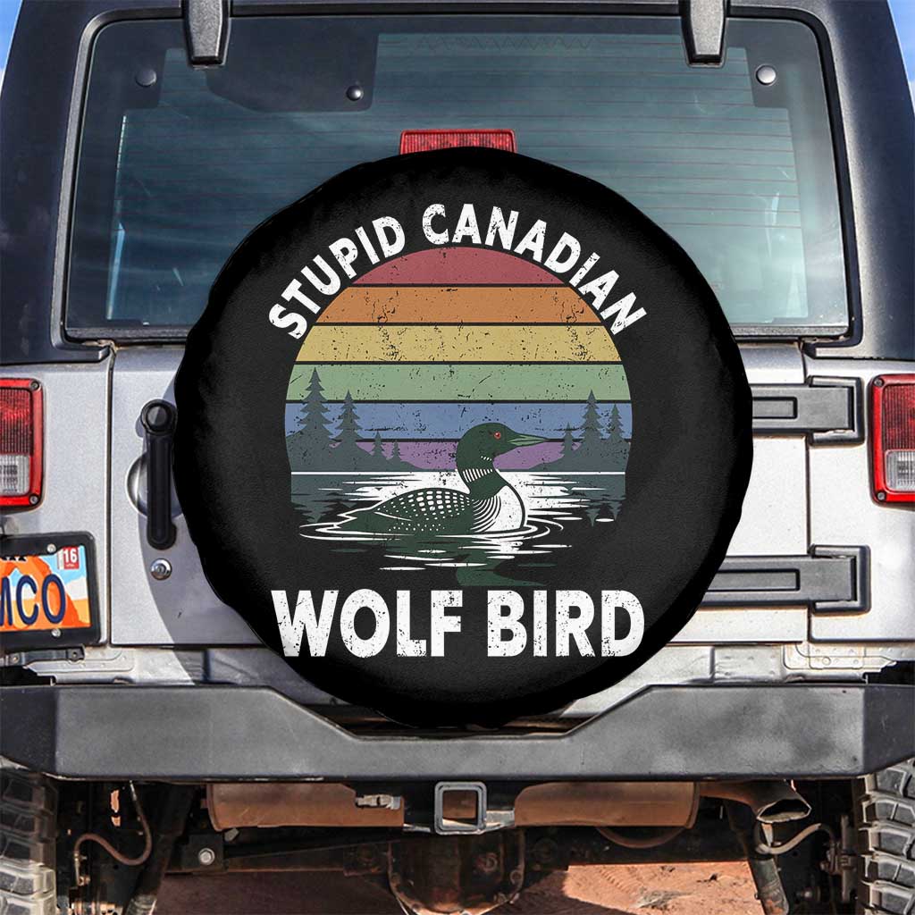 Stupid Canadian Wolf Bird Spare Tire Cover Sarcastic Animal Meme