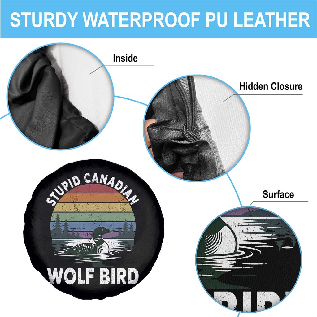 Stupid Canadian Wolf Bird Spare Tire Cover Sarcastic Animal Meme