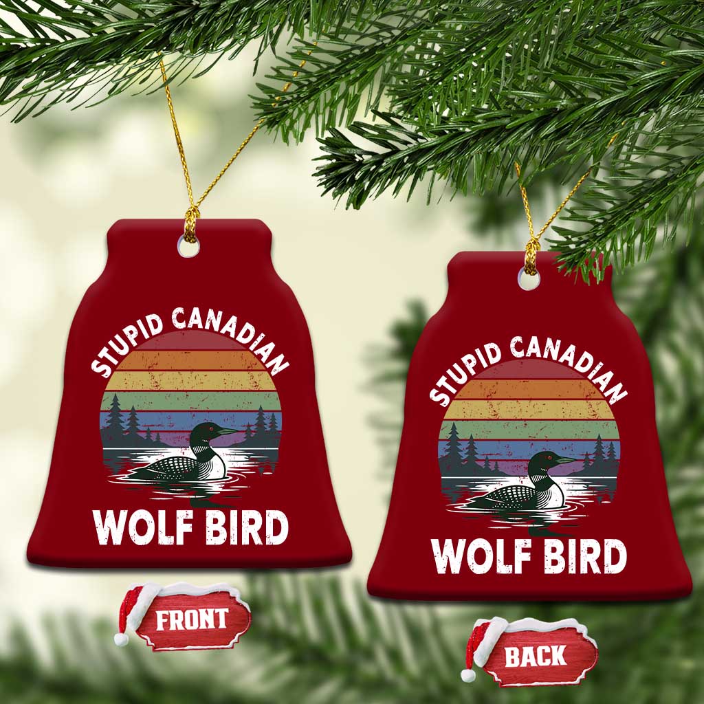 Stupid Canadian Wolf Bird Ceramic Ornament Sarcastic Animal Meme