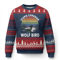 Stupid Canadian Wolf Bird Ugly Christmas Sweater Sarcastic Animal Meme