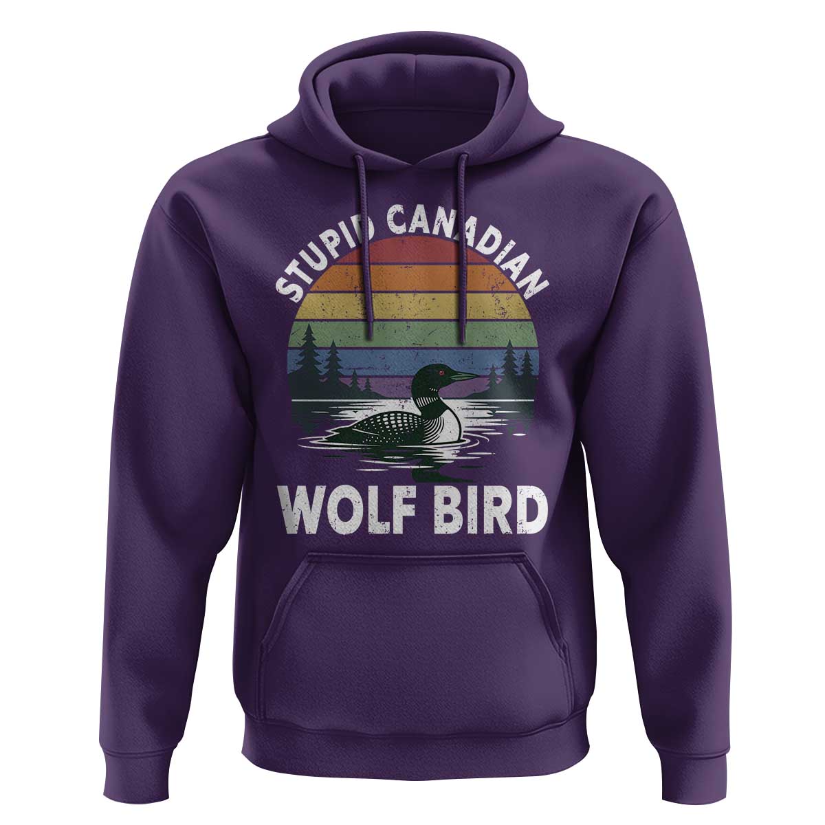 Stupid Canadian Wolf Bird Hoodie Sarcastic Animal Meme