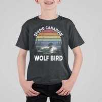 Stupid Canadian Wolf Bird T Shirt For Kid Sarcastic Animal Meme