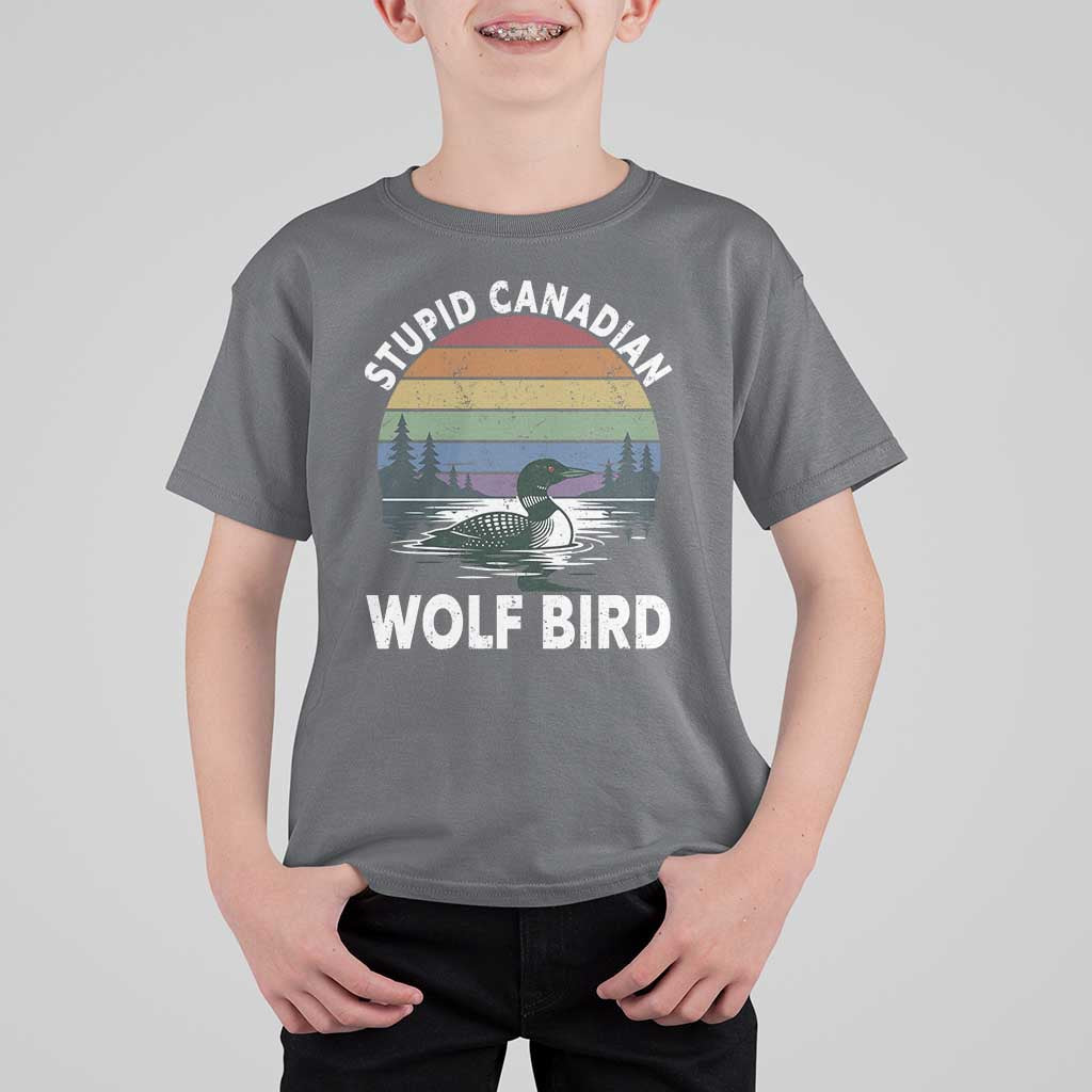 Stupid Canadian Wolf Bird T Shirt For Kid Sarcastic Animal Meme
