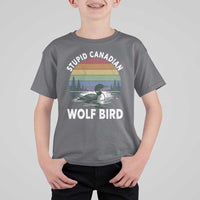 Stupid Canadian Wolf Bird T Shirt For Kid Sarcastic Animal Meme