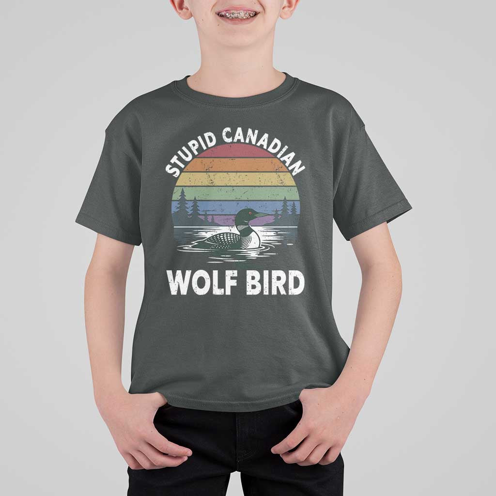 Stupid Canadian Wolf Bird T Shirt For Kid Sarcastic Animal Meme