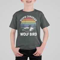 Stupid Canadian Wolf Bird T Shirt For Kid Sarcastic Animal Meme