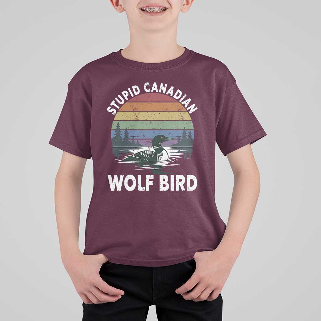 Stupid Canadian Wolf Bird T Shirt For Kid Sarcastic Animal Meme