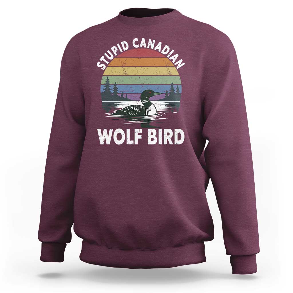 Stupid Canadian Wolf Bird Sweatshirt Sarcastic Animal Meme