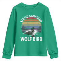 Stupid Canadian Wolf Bird Youth Sweatshirt Sarcastic Animal Meme
