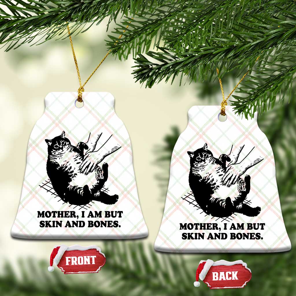 Funny Cat Mom Cat Lover Ceramic Ornament Mother I Am But Skin and Bones